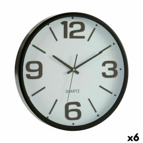 Horloge Murale Blanc Noir Verre Plastique 40 x 5 x 40 cm (6 Unités) de Gift Decor, Pendules murales - Réf : S3623311, Prix : ...