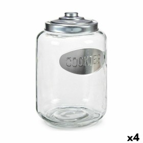 Frasco de bolachas Prateado Metal 580 ml 19 x 28 x 19 cm (4 Unidades) de Vivalto, Armazenamento de alimentos - Ref: S3623343,...