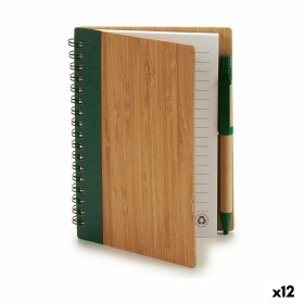 Spiral Notebook with Pen Bamboo 1 x 16 x 12 cm (12 Units) by Pincello, Wirebound Notebooks - Ref: S3623418, Price: 20,32 €, D...