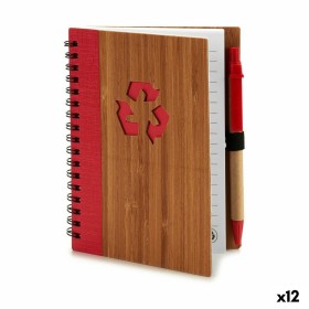 Spiral Notebook with Pen Bamboo 1 x 16 x 12 cm (12 Units) by Pincello, Wirebound Notebooks - Ref: S3623422, Price: 20,32 €, D...