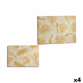 Leinwand Pflanzenblatt Gold 120 x 80 x 2,5 cm (4 Stück) von Gift Decor, Leinwanddrucke - Ref: S3623516, Preis: 33,64 €, Rabat...