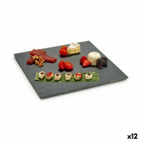 Bandeja de Aperitivos Negro Pizarra 30 x 0,5 x 30 cm (12 Unidades) de Kinvara, Platos y fuentes - Ref: S3623517, Precio: 35,3...