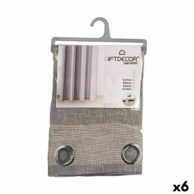 Curtain Beige Grey 140 x 0,1 x 260 cm (6 Units) by Gift Decor, Curtains - Ref: S3623524, Price: 66,50 €, Discount: %