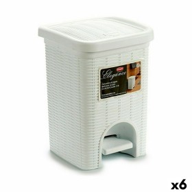 Pedal bin Stefanplast Elegance White Black Plastic 6 L (6 Units) by Stefanplast, Wastebaskets - Ref: S3623538, Price: 48,64 €...