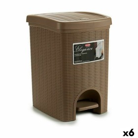 Pedal bin Stefanplast Elegance Brown Plastic 20 L 27,5 x 38,5 x 31 cm (6 Units) by Stefanplast, Waste and recycling - Ref: S3...