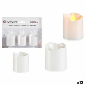 Ensemble de Bougies 3,7 x 3,7 x 5 cm Blanc (12 Unités) de Gift Decor, Bougies à LED - Réf : S3623623, Prix : 20,32 €, Remise : %