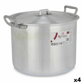 Casserole with Lid Silver Aluminium 35,5 x 24 x 28 cm (4 Units) by Kinvara, Stockpots - Ref: S3623668, Price: 62,45 €, Discou...