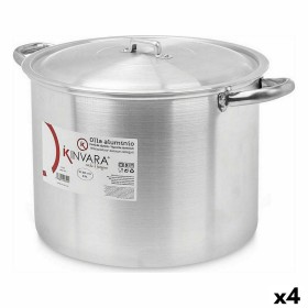 Kochtopf mit Deckel Ø 30 cm Silberfarben Aluminium (4 Stück) von Kinvara, Suppentöpfe - Ref: S3623670, Preis: 78,65 €, Rabatt: %