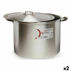 Olla con Tapa Plateado Aluminio 53 x 34 x 43 cm (2 Unidades) de Kinvara, Ollas rectas - Ref: S3623675, Precio: 100,76 €, Desc...