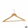 Set of Clothes Hangers Natural brown Wood 45.5 x 21,5 x 1 cm (4 Units) by Kipit, Hangers - Ref: S3623702, Price: 45,40 €, Dis...