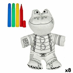 Colouring Plush Frog White Black 18 x 10 x 24 cm (8 Units) by Pincello, Painting - Ref: S3623762, Price: 45,15 €, Discount: %