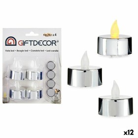 Candle Set 4 x 4 x 3,7 cm Silver (12 Units) by Gift Decor, Candle Lights - Ref: S3623791, Price: 18,89 €, Discount: %