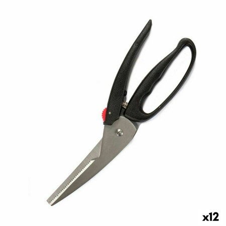 Scissors Black Steel Plastic 24,5 x 2 x 7,5 cm (12 Units) by Kinvara, Kitchen Scissors - Ref: S3623808, Price: 28,63 €, Disco...