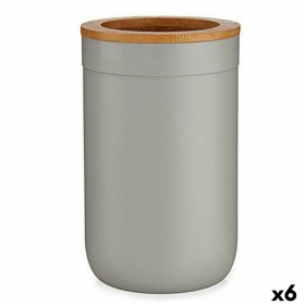 Toothbrush Holder Brown Grey Bamboo polypropylene 7,7 x 11,5 x 7,7 cm (6 Units) by Berilo, Stands and dispensers - Ref: S3623...