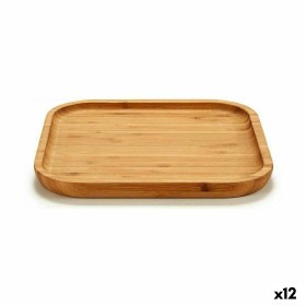 bandeja de aperitivos Quadrado Castanho Bambu 20 x 1,5 x 20 cm (12 Unidades) de Kinvara, Pratos e fontes - Ref: S3623918, Pre...