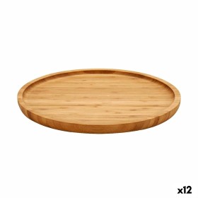 Snack tray Brown Bamboo 24,7 x 1,5 x 24,7 cm (12 Units) by Kinvara, Plates and dishes - Ref: S3623921, Price: 49,26 €, Discou...