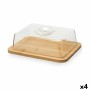 Plateau à fromages Avec couvercle Marron Transparent Bambou 19,1 x 7,5 x 25,1 cm (4 Unités) de Kinvara, Plats et plateaux - R...