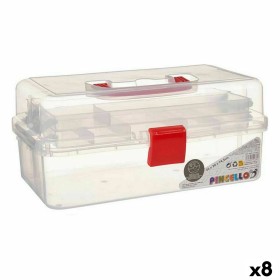 Boîte Multiusage Rouge Transparent Plastique 33 x 15 x 19,5 cm (8 Unités) de Pincello, Boîtes et coffres de rangement - Réf :...