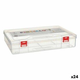 Boîte Multiusage Rouge Transparent Plastique 29,5 x 6 x 20,5 cm (24 Unités) de Pincello, Boîtes et coffres de rangement - Réf...