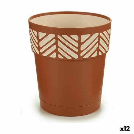 Self-watering flowerpot Stefanplast Orfeo Terracotta Plastic 15 x 15 x 15 cm (12 Units) by Stefanplast, Flower Pots - Ref: S3...