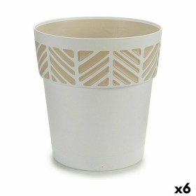 Vaso Autoirrigável Stefanplast Orfeo Branco Plástico 25 x 25 x 25 cm (6 Unidades) de Stefanplast, Vasos para flores - Ref: S3...