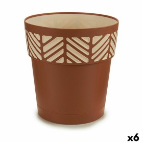 Self-watering flowerpot Stefanplast Orfeo Terracotta Plastic 25 x 25 x 25 cm (6 Units) by Stefanplast, Flower Pots - Ref: S36...