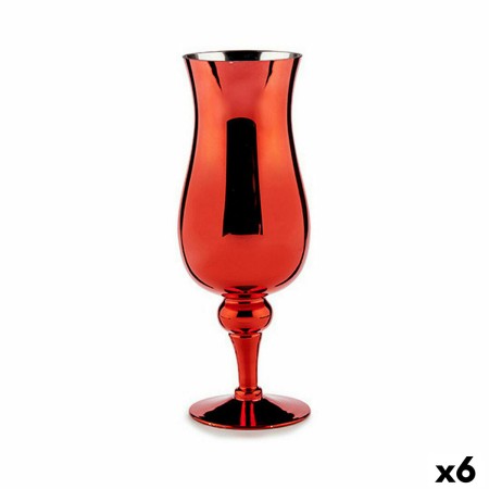 Portavelas Cristal Rojo 13,5 x 35 x 13,5 cm (6 Unidades) de Gift Decor, Candelabros y portavelas - Ref: S3624043, Precio: 30,...