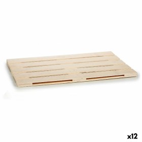 Snack tray Brown Wood 40 x 2 x 60 cm (12 Units) by Gift Decor, Plates and dishes - Ref: S3624086, Price: 66,38 €, Discount: %