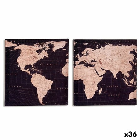 Tela Mapa do Mundo 1,5 x 28 x 28 cm (36 Unidades) de Gift Decor, Impressões sobre tela - Ref: S3624089, Preço: 33,67 €, Desco...