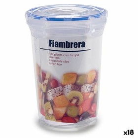 Fiambrera Hermética Cilindro Transparente Plástico 1,2 L 13 x 17 x 13 cm (18 Unidades) de Leknes, Almacenamiento de alimentos...