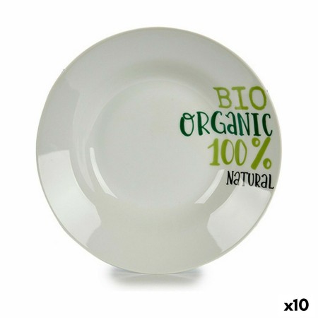 Deep Plate Organic White Green Ø 20,6 cm Porcelain (10Units) by BigBuy Home, Plates and dishes - Ref: S3624284, Price: 20,58 ...