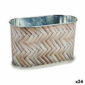 Macetero Ovalado Metal Mimbre 11,5 x 12 x 22,5 cm (24 Unidades) de Ibergarden, Maceteros - Ref: S3624311, Precio: 40,72 €, De...