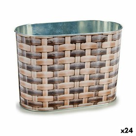 Cache-pot Oblongue Métal osier 12,7 x 15 x 23,5 cm (24 Unités) de Ibergarden, Cache-pots - Réf : S3624312, Prix : 61,38 €, Re...