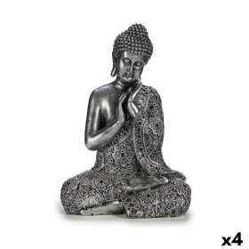 Decorative Figure Buddha Sitting Silver 22 x 33 x 18 cm (4 Units) by Gift Decor, Ornaments - Ref: S3624320, Price: 71,55 €, D...