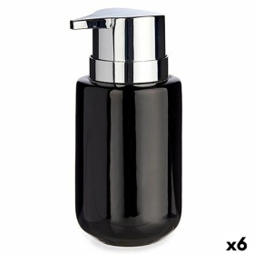 Distributeur de Savon Noir Argenté Métal Céramique 350 ml (6 Unités) de Berilo, Supports et distributeurs - Réf : S3624391, P...