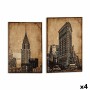 Leinwand New York 90 x 3 x 60 cm (4 Stück) von Gift Decor, Leinwanddrucke - Ref: S3624403, Preis: 51,04 €, Rabatt: %