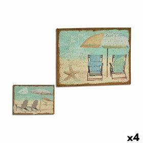 Tela Praia 70 x 3 x 50 cm (4 Unidades) de Gift Decor, Impressões sobre tela - Ref: S3624406, Preço: 40,50 €, Desconto: %