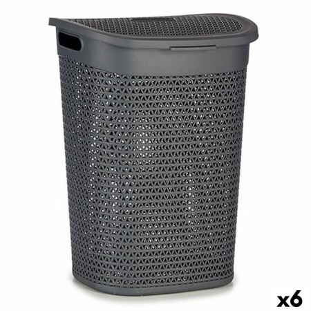 Laundry Basket Anthracite Plastic 60 L 43,5 x 57,5 x 34 cm (6 Units) by Kipit, Laundry Baskets - Ref: S3624459, Price: 61,19 ...