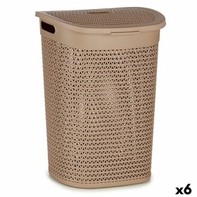 Wäschekorb Beige Kunststoff 60 L 43,5 x 57,5 x 34 cm (6 Stück) von Kipit, Wäschekörbe - Ref: S3624479, Preis: 61,19 €, Rabatt: %