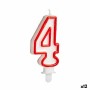 Candle Birthday Number 4 (12 Units) | Tienda24 - Global Online Shop Tienda24.eu