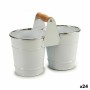 Planter Double White Silver Wood Zinc 20 x 15 x 10,2 cm (24 Units) by Ibergarden, Cachepots - Ref: S3624584, Price: 59,12 €, ...