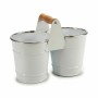 Planter Double White Silver Wood Zinc 20 x 15 x 10,2 cm (24 Units) by Ibergarden, Cachepots - Ref: S3624584, Price: 59,12 €, ...