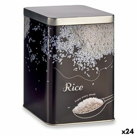 Tin Rice Black Metal 1 L (24 Units) by Kinvara, Food storage - Ref: S3624667, Price: 61,38 €, Discount: %