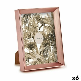 Moldura de Fotos 15 x 3,3 x 20 cm Cor de Rosa Cobre Plástico Vidro (6 Unidades) de Gift Decor, Molduras de parede e mesa - Re...