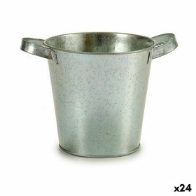 Cache-pot Seau Argenté Zinc 20 x 14 x 16,2 cm (24 Unités) de Ibergarden, Cache-pots - Réf : S3624746, Prix : 38,47 €, Remise : %