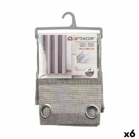 Curtain White Grey 140 x 0,1 x 260 cm (6 Units) by Gift Decor, Curtains - Ref: S3624753, Price: 60,11 €, Discount: %