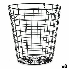 Basket With handles Black Steel 30 x 30 x 30 cm (8 Units) by Kinvara, Storage boxes and chests - Ref: S3624765, Price: 70,30 ...