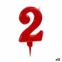 Candle Birthday Red Number 2 (12 Units) | Tienda24 - Global Online Shop Tienda24.eu