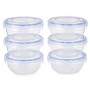 Conjunto de Lancheiras Hermético Azul Transparente Plástico 800 ml 15,5 x 7,5 x 15,5 cm (8 Unidades) | Tienda24 - Global Online Shop Tienda24.eu