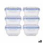 Set de Fiambreras Hermético Azul Transparente Plástico 900 ml 14,5 x 8,5 x 14,5 cm (8 Unidades) de Leknes, Almacenamiento de ...